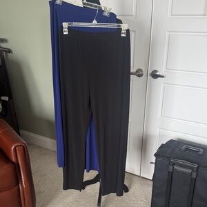 Elegant Black and Blue Women's Straight Leg Pants